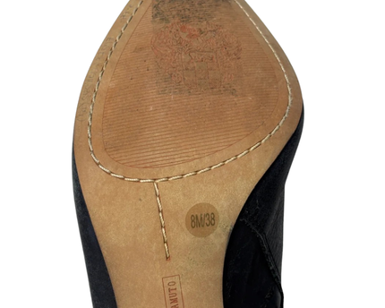 Vince Camuto Black Leather Pointed-Toe Heeled Boots
