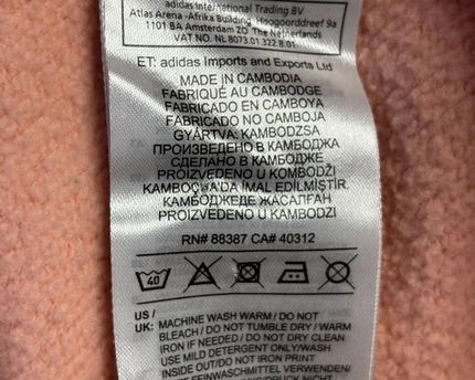 Adidas Pink Tonal Logo Pullover Hoodie