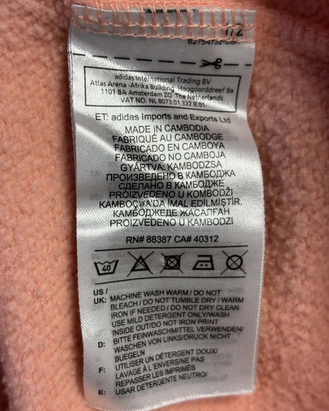 Adidas Pink Tonal Logo Pullover Hoodie