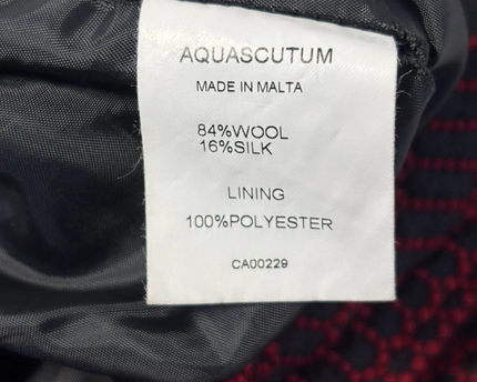 Aquascutum Red/Black Textured Wool-Silk Mini Skirt