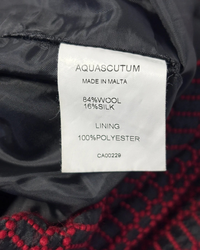 Aquascutum Red/Black Textured Wool-Silk Mini Skirt