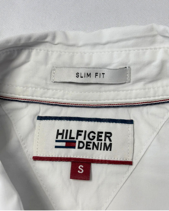 Hilfiger Denim White Slim Fit Long Sleeve Shirt