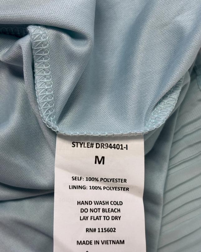 LUSH Light Green Pleated Strappy Mini Dress