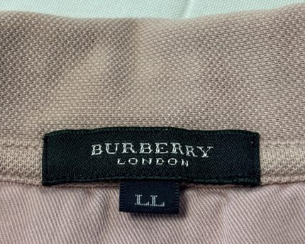 Burberry Men's Pink Short Sleeve Polo Shirt with Check Cuffs