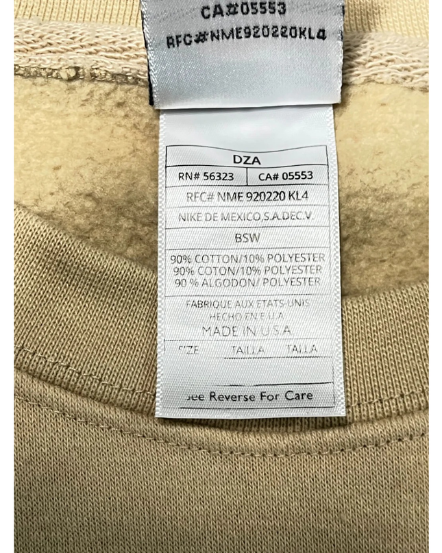 Nike Beige Vintage Spellout Graphic Sweatshirt
