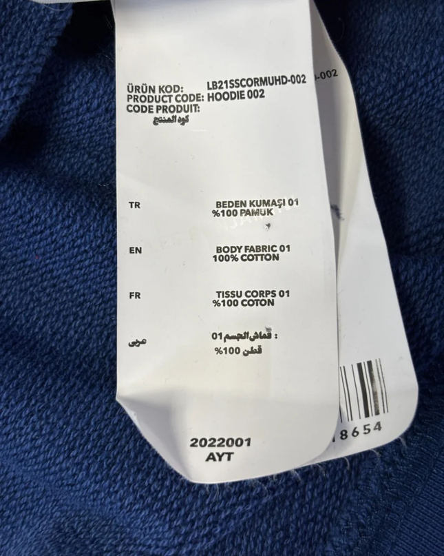 Les Benjamins Blue Embroidered Logo Hoodie