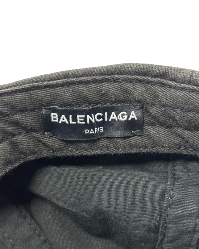 Balenciaga Black Europa! Embroidered Faded Denim Cap
