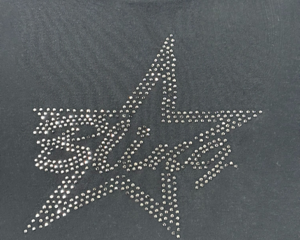 FB SISTER Black Star Graphic Crop Top