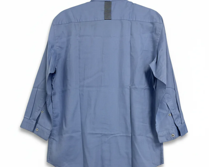 ZARA MAN Blue Asian Fit Shirt with Striped Contrast Pocket