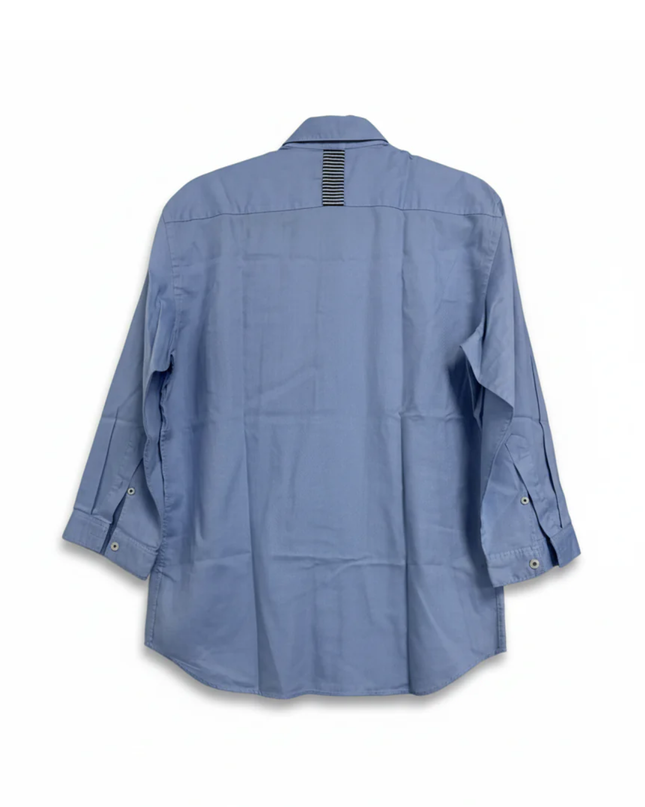 ZARA MAN Blue Asian Fit Shirt with Striped Contrast Pocket