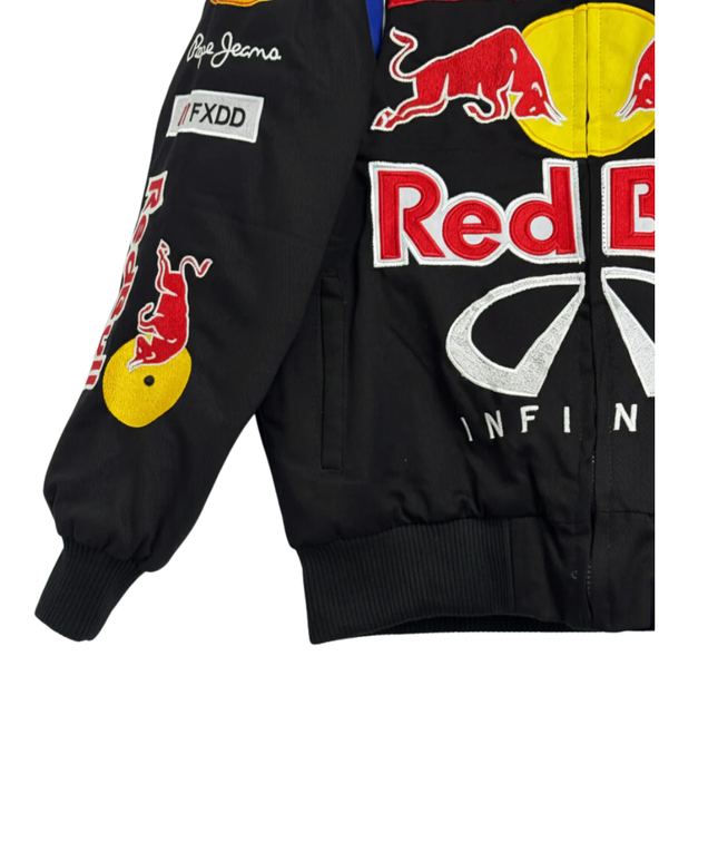 Reworked Black Red Bull Racing NASCAR Bomber Jacket