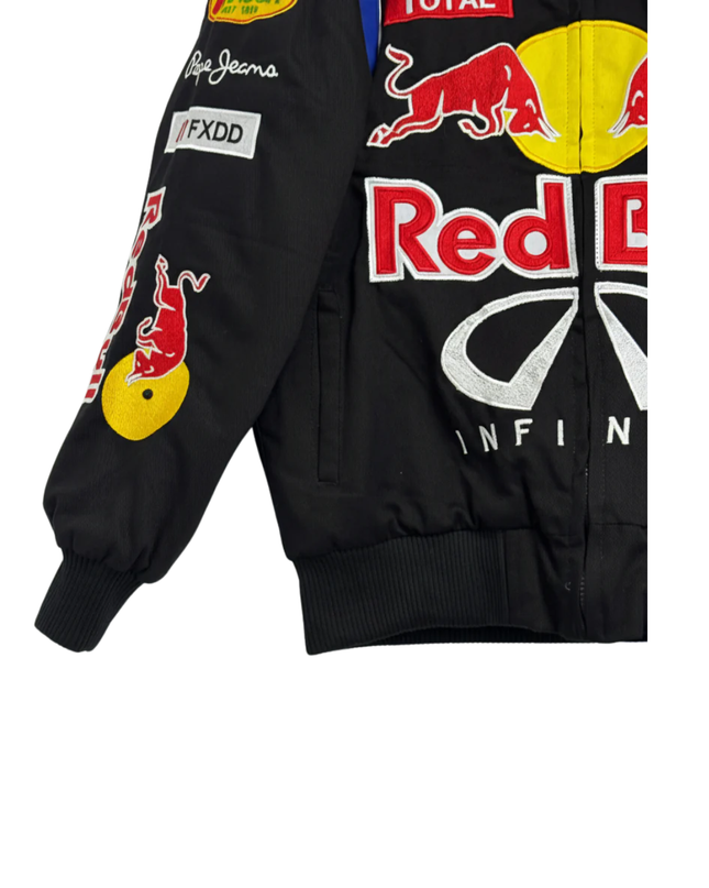 Reworked Black Red Bull Racing NASCAR Bomber Jacket