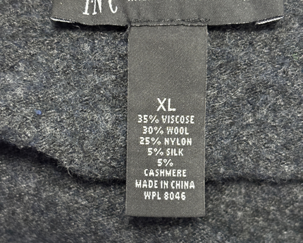 INC International Concepts Dark Grey Embellished Cold Shoulder Sweater