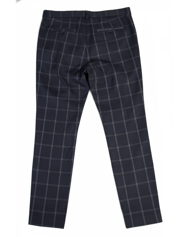 H&M Black Windowpane Skinny Fit Dress Pants
