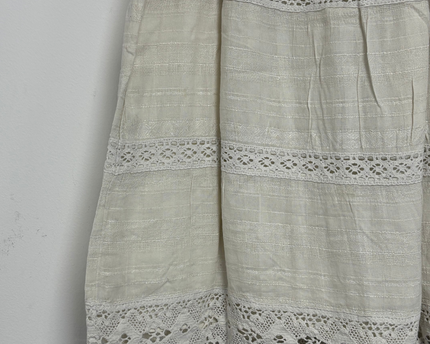American Eagle Off-white Boho Lace Smocked Dress