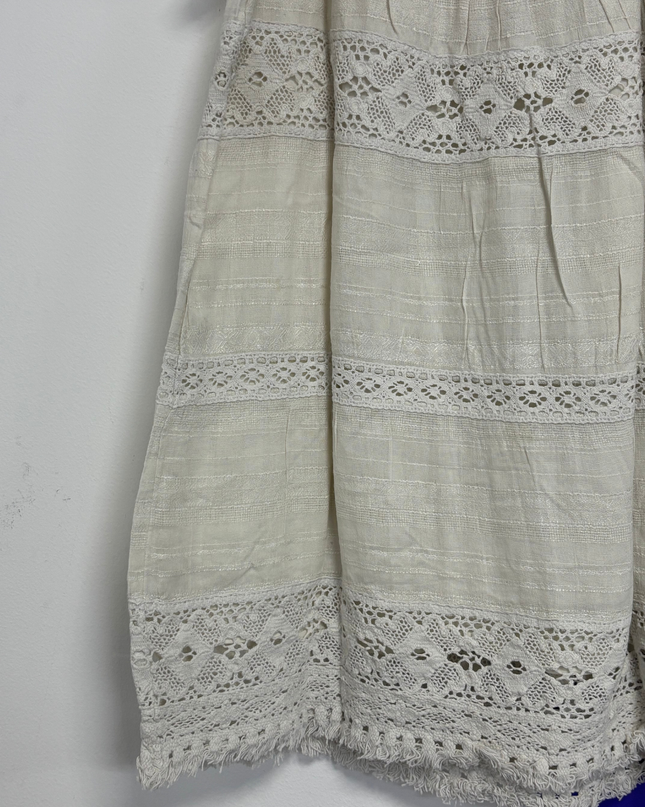 American Eagle Off-white Boho Lace Smocked Dress