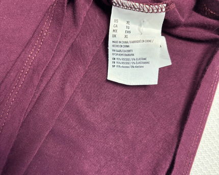 American Eagle Outfitters Burgundy Soft & Sexy Crew Neck T-Shirt