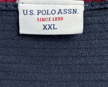 U.S. POLO ASSN. Navy Blue Textured Striped Sweater