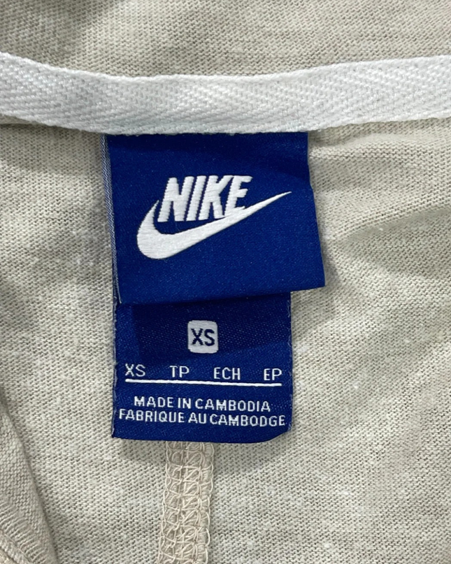 Nike Beige Full-Zip Logo Hoodie