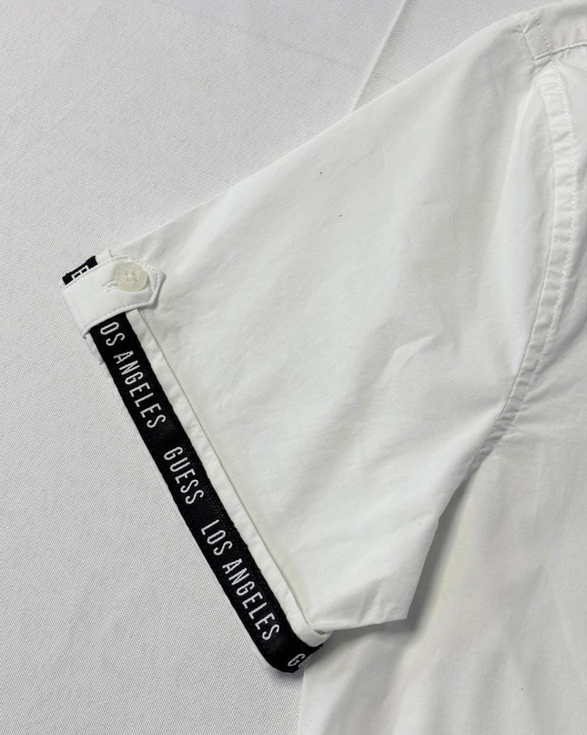Guess White Super Slim Fit Short Sleeve Logo Shirt