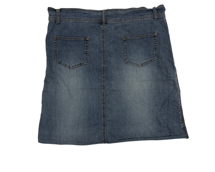 Supre Medium Wash Panelled Denim Mini Skirt - XL | Waist: 34"