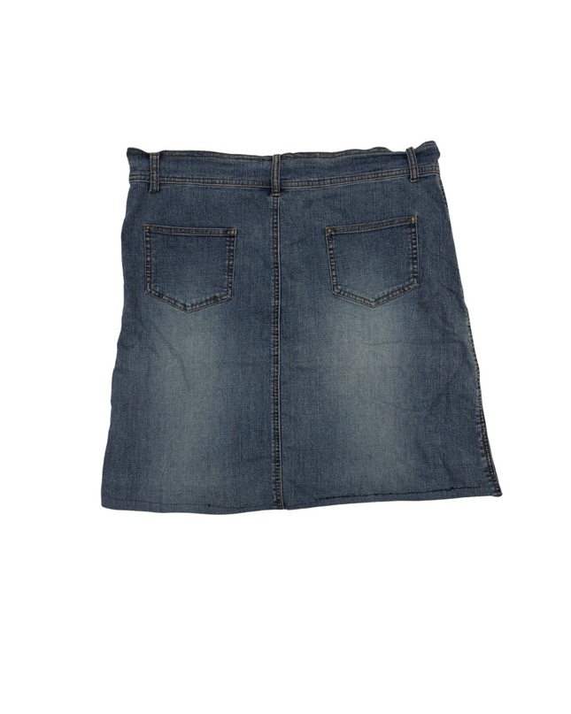 Supre Medium Wash Panelled Denim Mini Skirt - XL | Waist: 34"