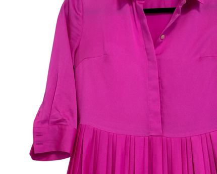 Banana Republic Pink Pleated Midi Shirt Dress