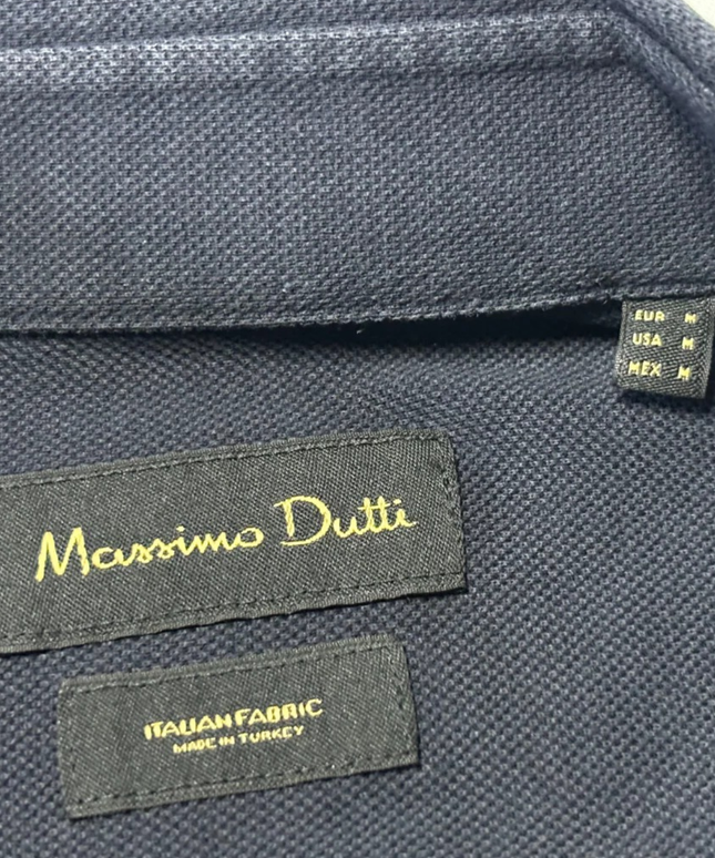 Massimo Dutti BlackTextured Long Sleeve Shirt
