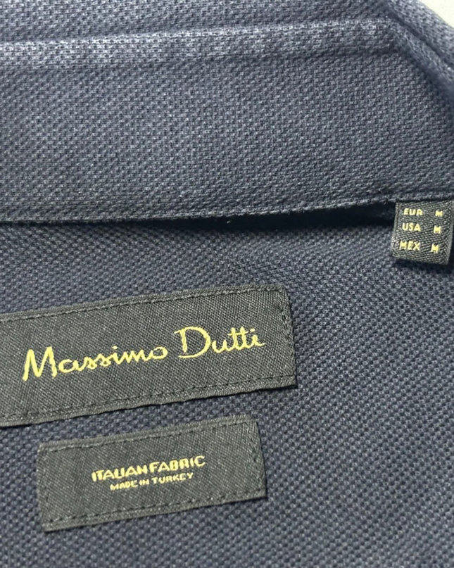 Massimo Dutti BlackTextured Long Sleeve Shirt