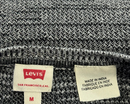 Levi's Grey Space-Dye Henley Knit Top