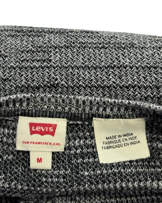 Levi's Grey Space-Dye Henley Knit Top
