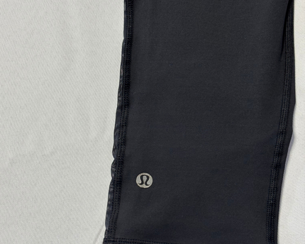 Lululemon Black Ruched Mesh Cropped Leggings