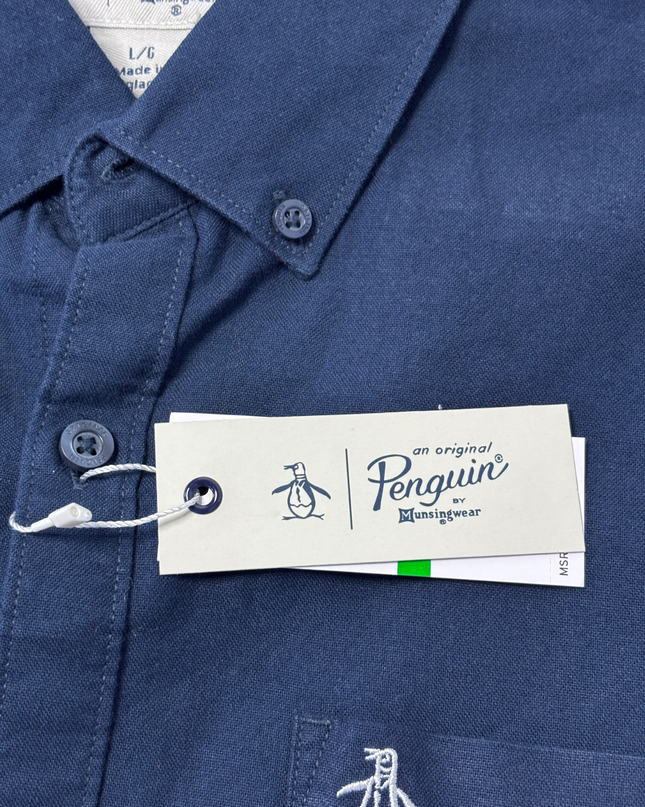 Original Penguin Navy Blue Long-Sleeve Button-Down Shirt