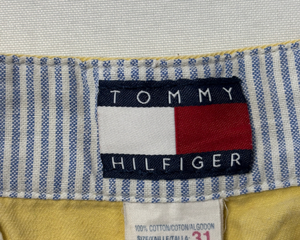 Tommy Hilfiger Yellow Pleated Cotton Chino Shorts