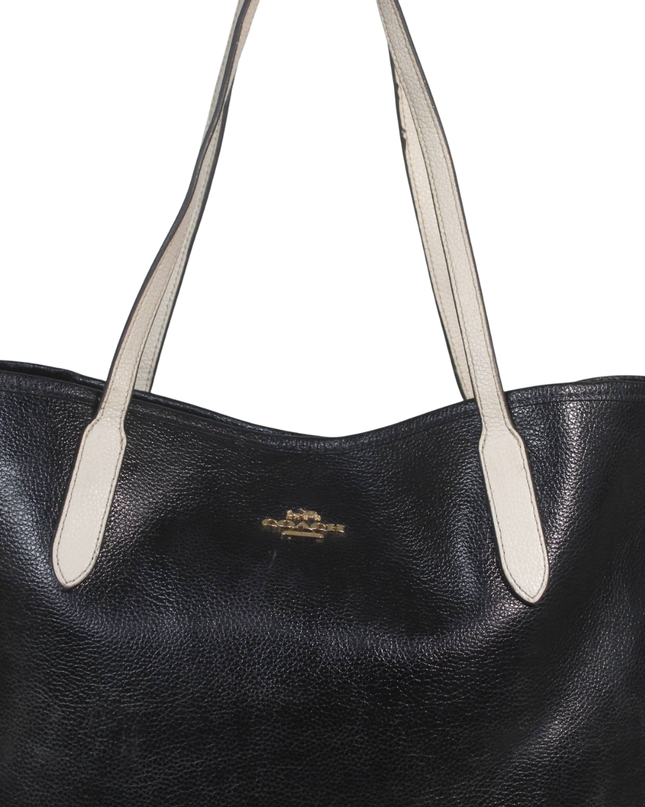 Coach Black Pebbled Leather Tote Bag