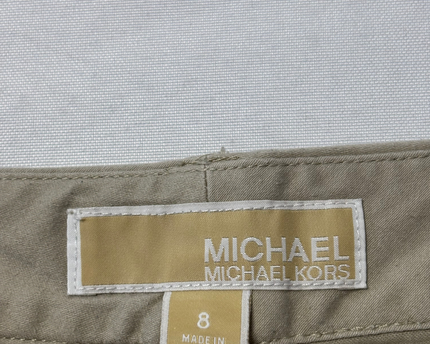 Michael Kors Khaki Zip Pocket Chino Shorts