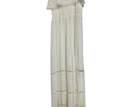 Springfield White Smocked Boho Maxi Dress