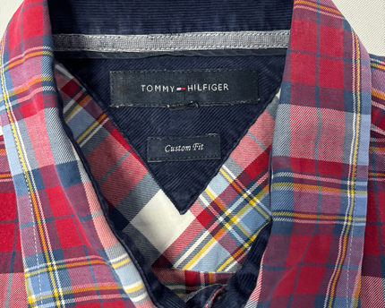 Tommy Hilfiger Red/White/Blue Plaid Custom Fit Shirt