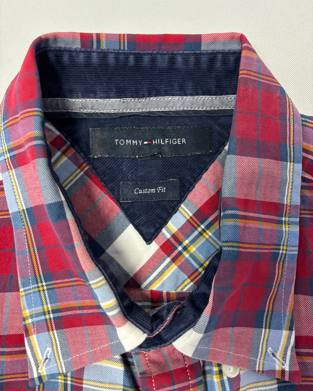 Tommy Hilfiger Red/White/Blue Plaid Custom Fit Shirt