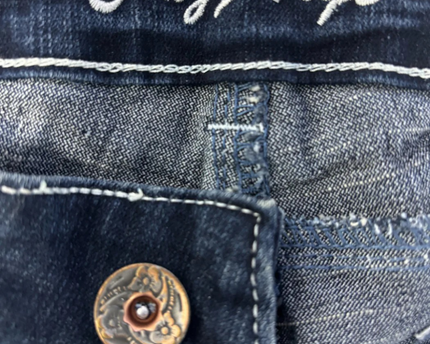 Crazy Age Blue Y2K Tribal Dragon Rhinestone Flare Jeans