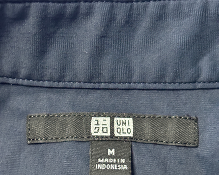 Uniqlo Navy Blue Short Sleeve Button-Down Shirt
