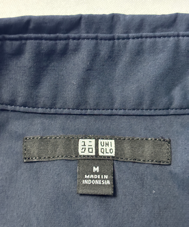 Uniqlo Navy Blue Short Sleeve Button-Down Shirt
