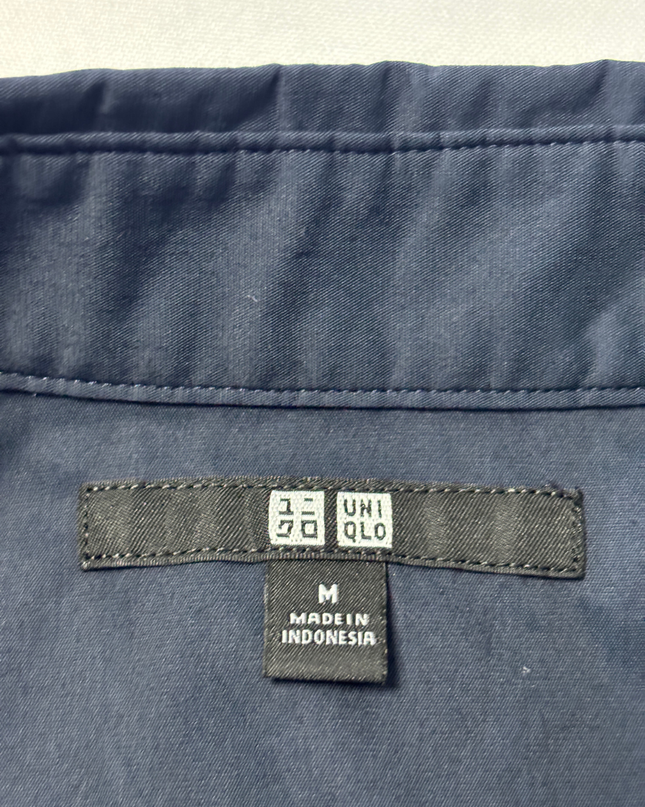 Uniqlo Navy Blue Short Sleeve Button-Down Shirt