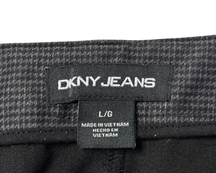 DKNY Jeans Grey Micro-Check Slim Leg Stretch Trousers
