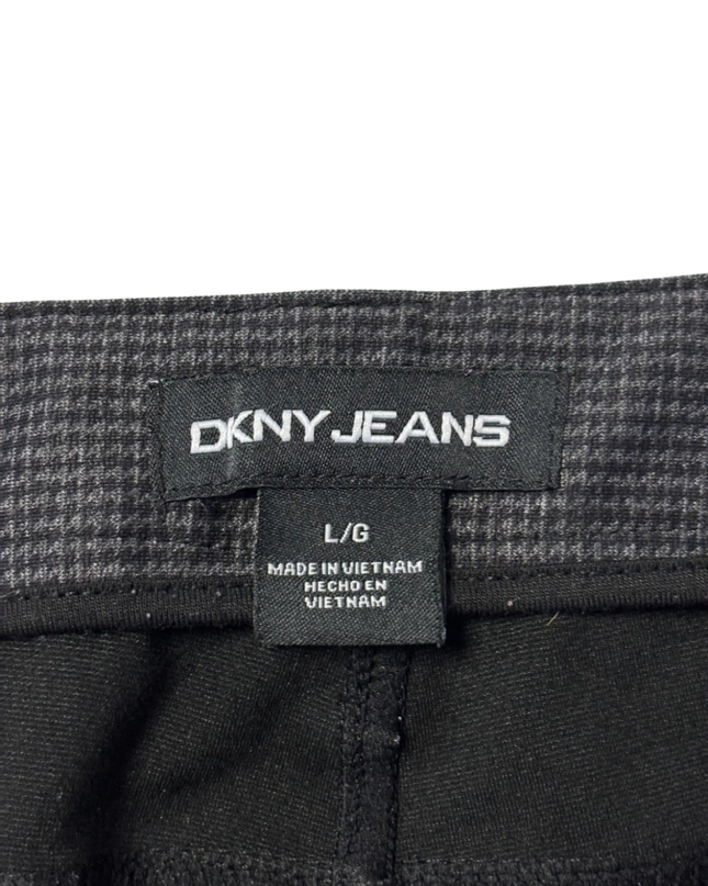 DKNY Jeans Grey Micro-Check Slim Leg Stretch Trousers