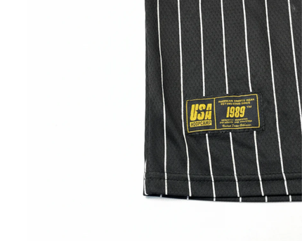 FB SISTER Black Harlem Stars Graphic Pinstripe Jersey
