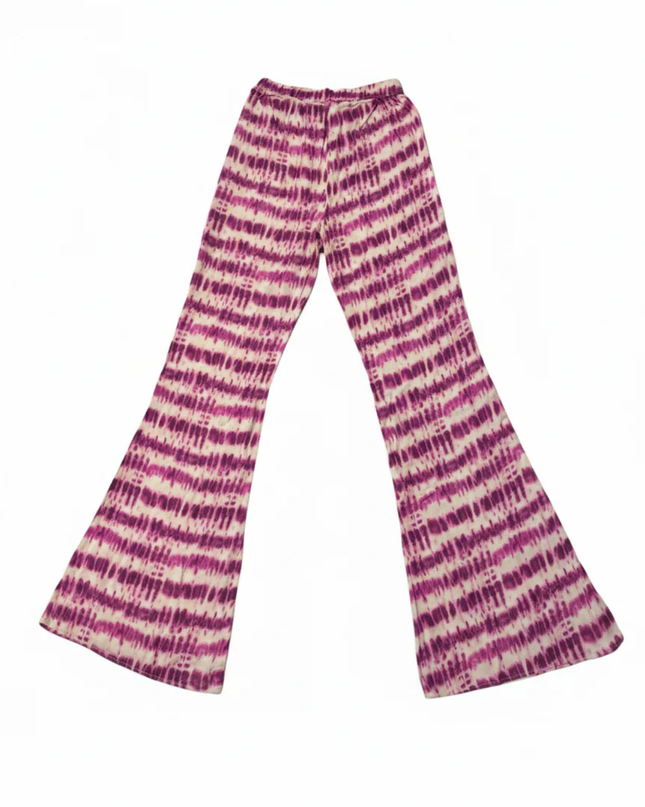 Pull&Bear Purple Tie-Dye Flare Leg Pants
