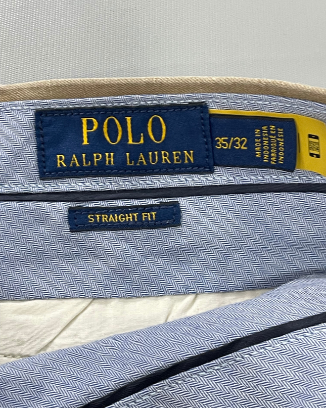 Polo Ralph Lauren Khaki Straight Fit Linen Blend Pants