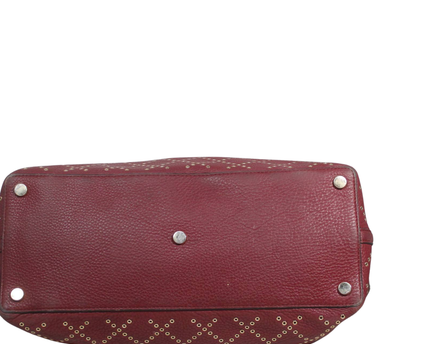 Michael Kors Burgundy Studded Eyelet Grommet Tote Bag