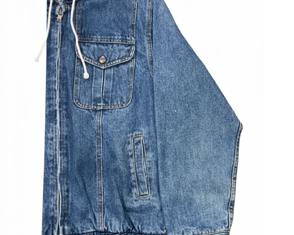 Credentials Blue Vintage Hooded Denim Jacket